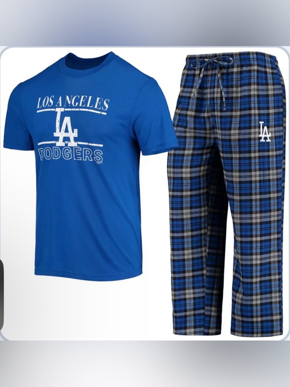 NWT New Concepts Sport MLB Baseball Los Angeles Dodgers PJ Set Mens Size Large